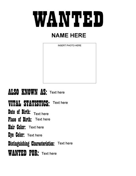 Blank Wanted Poster Template Free