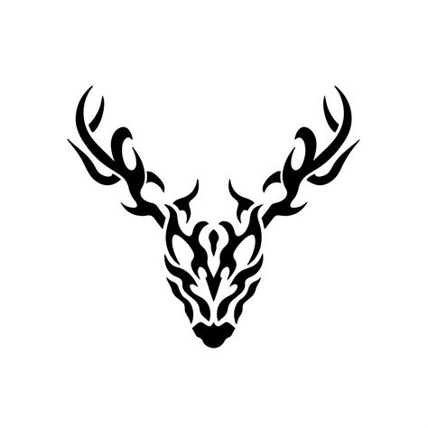 Tribal Deer Logo. Tattoo Design. Stencil Vector Illustration 16189178 Vector Art at Vecteezy