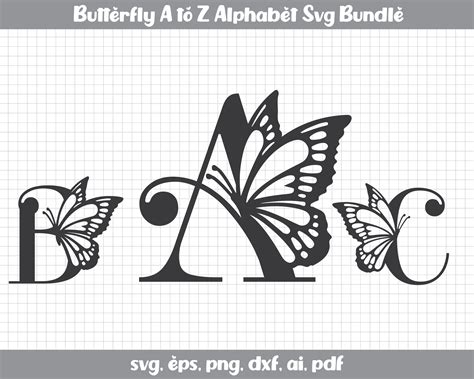 Mariposa monograma SVG alfabeto / mariposa alfabeto monograma - Etsy México