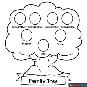 Family Tree Coloring Page | Easy Drawing Guides