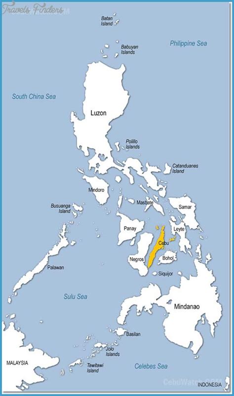 Cebu Philippines Map - TravelsFinders.Com