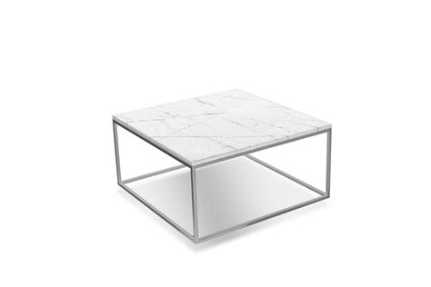 Onix Coffee Table In Semi-Honed White Marble/Br. St. Base ...