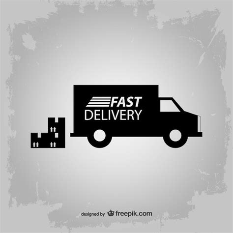 Free Vector | Fast delivery truck silhouette