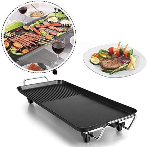 Review Indoor Electric Barbecue Grill Korean Smokefree BBQ Table Ith Adjustable Temperature ...