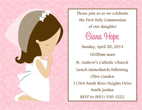 Free Printable First Holy Communion Invitation Cards - Free Templates ...