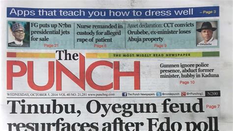 Villa expulsion: Punch Newspapers demands apology from Buhari's CSO ...