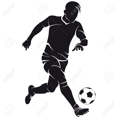 Vector football soccer player silhouette with ball isolated Stock Vector - 27523249 | Football ...