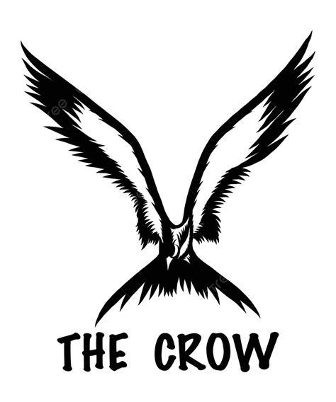 Black And White Crow Silhouette For Logo Tshirt Or Tattoo Vector, Nature, Graphic, Scary PNG and ...