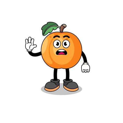 apricot cartoon illustration doing stop hand 16183488 Vector Art at ...