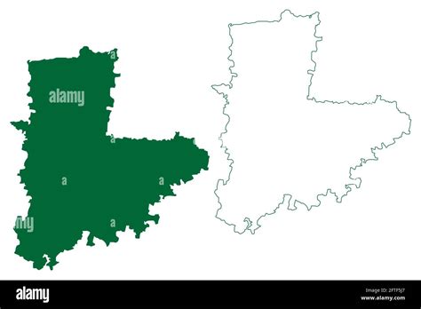 Akola district (Maharashtra State, Amravati Division, Republic of India) map vector illustration ...