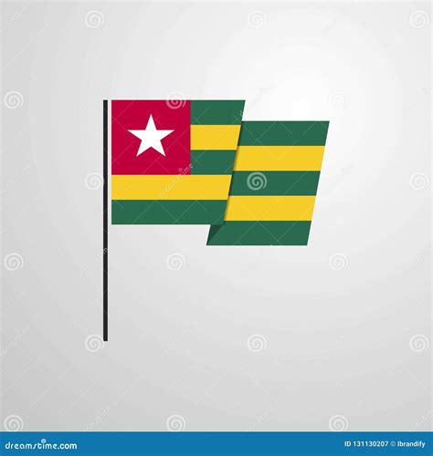 Togo Waving Flag Design Vector Background Stock Vector - Illustration of sign, flagpole: 131130207