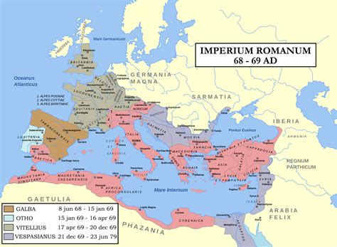 Map: Year of the Four Emperors | Roman empire map, Roman history, Roman empire
