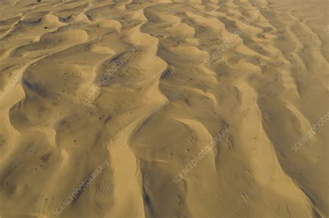 Aerial view of sand dunes in the desert, Dubai, UAE - Stock Image ...