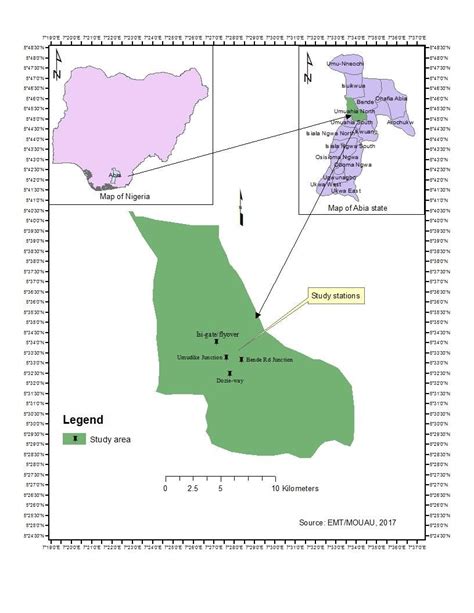 1: Map of Umuahia in Abia state, 2017. | Download Scientific Diagram