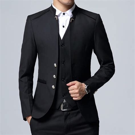 Men's Suit 3 Piece Set, Slim fit Men Suit Jackets + Pants + Vests ...