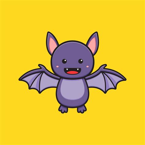 Cute bat mascot character cartoon icon illustration 3300299 Vector Art ...