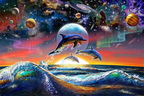 Universal Dolphins Digital Art by Adrian Chesterman