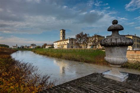 COLORNO, ITALY - NOVEMBER 06, 2016 - the Parma River in Colorno, Parma, Emilia Romagna, Italy ...