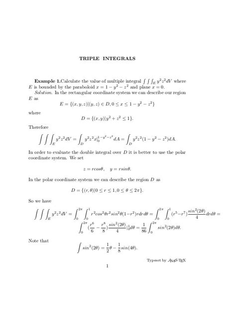 Example triple integral