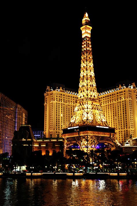 Eiffel Tower at Night Vegas Photograph by Marilyn Hunt - Pixels