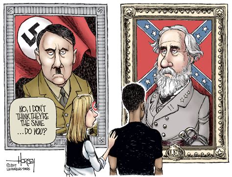 Political cartoon U.S. Hitler Confederate racism white nationalism ...