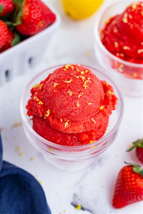 Strawberry Sorbet (3 Ingredients!) - Evolving Table