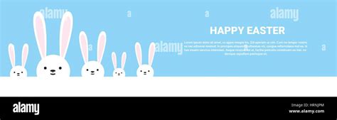 Rabbit Easter Holiday Bunny Symbols Greeting Card Stock Vector Image ...