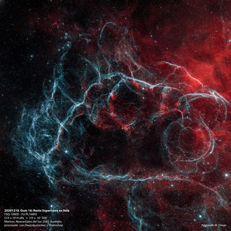Gum 16 - Vela Supernova Remnant | Telescope Live