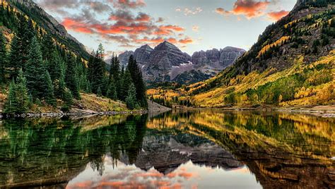 HD wallpaper: forest, landscape, maroon bells, Colorado, mountains ...