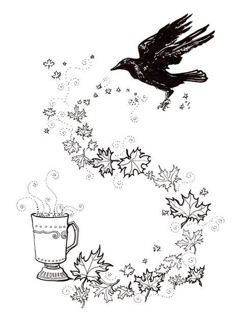 Signs of Autumn - line art Drawing by Katherine Nutt | Pixels