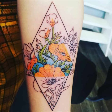 Top 55 Best Geometric Flower Tattoo Ideas - [2021 Inspiration Guide]