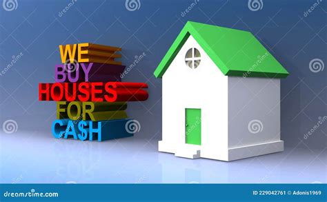 We Buy Houses for Cash on Blue Stock Illustration - Illustration of greengrass, buyer: 229042761