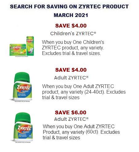 ZYRTEC Coupons | Coupon Network