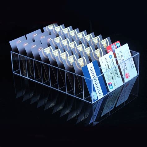 Large Capacity Acrylic Card Seat Plastic Business Card Holders Desk ...