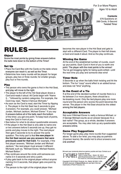 5 Second Rule - Just Spit It Out! | Official Game Rules