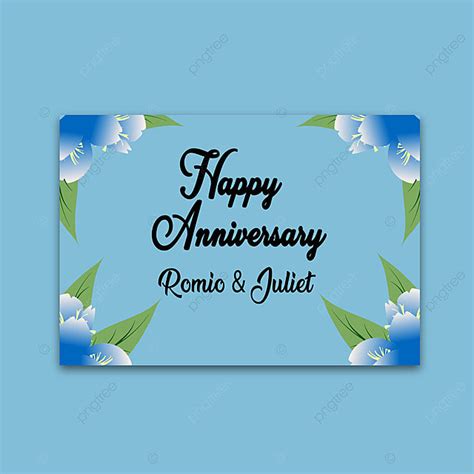 Happy Anniversary Card Template With Flower Background Template ...