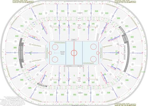 Boston TD Garden - Boston Bruins NHL hockey game rink diagram - Exact individual 'find my seat ...