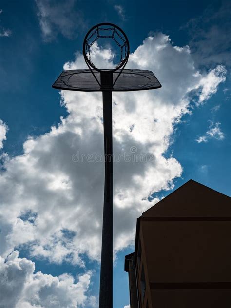 Basketball Hoop on the Playground. Sports Ground in the Courtyard Stock Photo - Image of ...