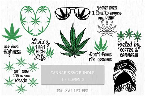 Marijuana SVG Bundle | Funny Cannabis quotes | Weed designs