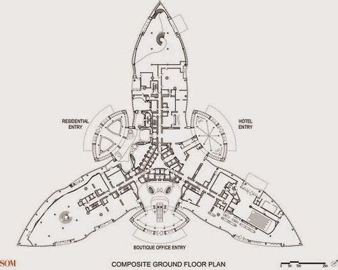 Planta Burj Khalifa | Plano de planta de hotel, Planos de arquitectura ...