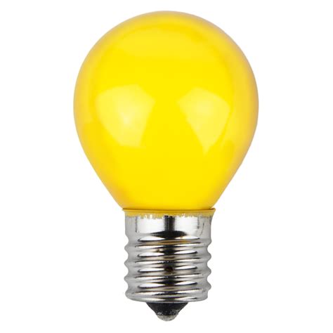 E17 Patio and Party Light Bulbs - S11 Opaque Yellow, 10 Watt Replacement Bulbs