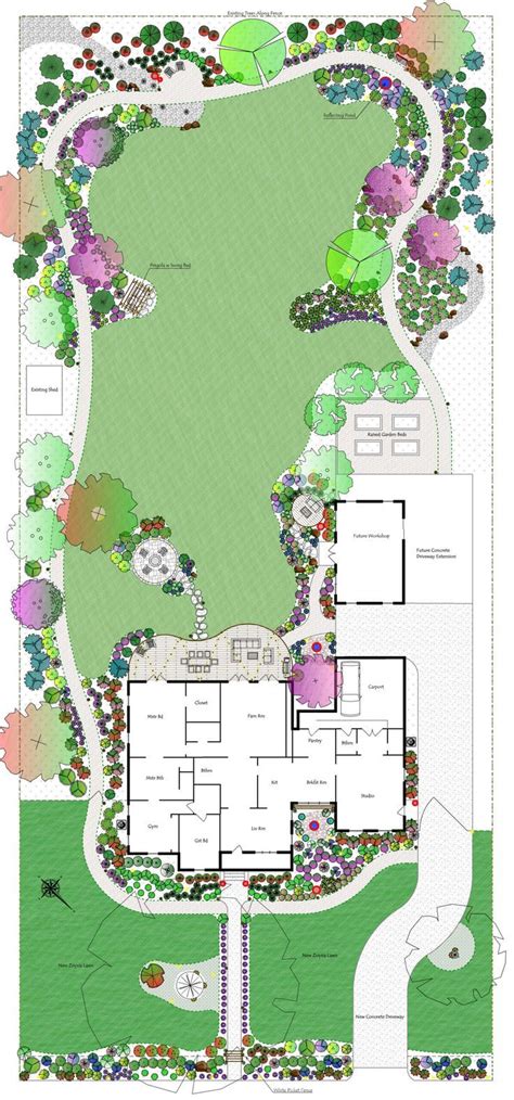 Landscape Design Plan for One-Acre Lot in Zone 8