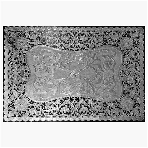 Bobbin French Silver Foil Paper Placemats Royal Lace, 9.75"x14.5", 6/pack, 24 packs/case ...