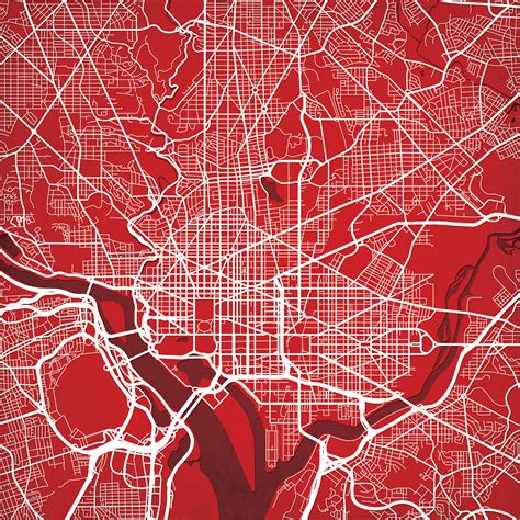 Washington, D.C. Map Art - City Prints