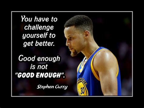 Inspirational Stephen Curry 'Good Enough Isn't' Basketball Quote Poster ...