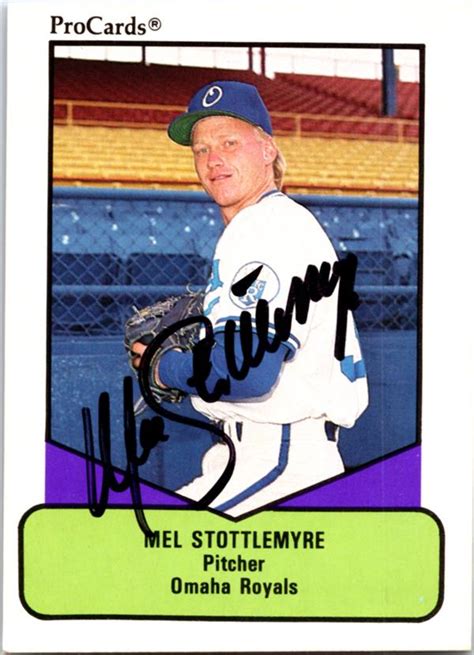 Mel Stottlemyre autographed baseball card (Omaha Royals) 1990 ProCards #601