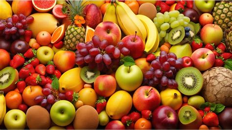 Many Fruits Are Placed Next To Each Other In Different Piles Background, Find Fruit Name By ...