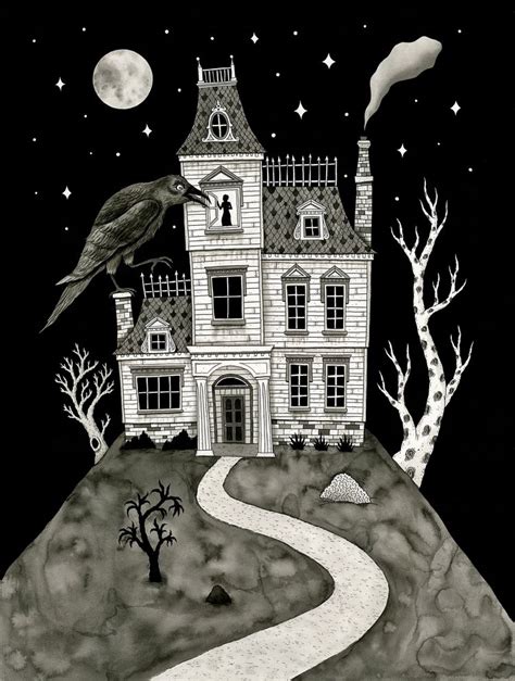 Illustration — Jon MacNair | Haunted house drawing, Halloween haunted houses, Halloween illustration