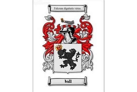 Ball Coat of Arms Ball Family Crest History Print