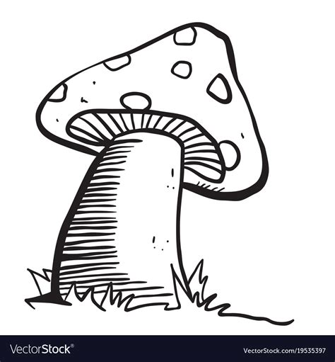 Mushroom black Royalty Free Vector Image - VectorStock